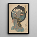 Kvinde, der lægger makeup - Utagawa Kunisada Toyokuni III — indrammet kunstværk på væggen