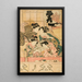 Unge kvinder i en teaterloge - Utagawa Kunisada Toyokuni III — indrammet kunstværk på væggen