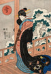 Skønhed under sneen på en veranda - Utagawa Kuniyoshi — visning af kunstværket