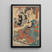 L'étrange forekomst af Ukiyo Matahei og hans berømte malerier - Utagawa Kuniyoshi — indrammet kunstværk på væggen