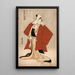 kabuki-skuespilleren Iwai Hanshiro V som geiko Kashiku - Utagawa Toyokuni I — indrammet kunstværk på væggen