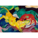 Reproduktion af maleriet Vaches, rød, grøn, gul - Franz Marc