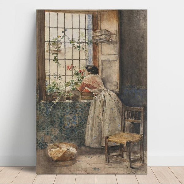 Reproduktion af maleriet Valencienne-maleri med gitter - Joaquín Sorolla