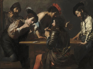 Valentin de Boulogne - Soldiers Playing Cards and Dice The Cheats.webp