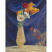 Reproduktion af maleriet Vase af Anemoner på blå baggrund - Henri Lebasque