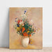 Reproduktion af maleriet Vase de fleurs (fond rose) - Odilon Redon