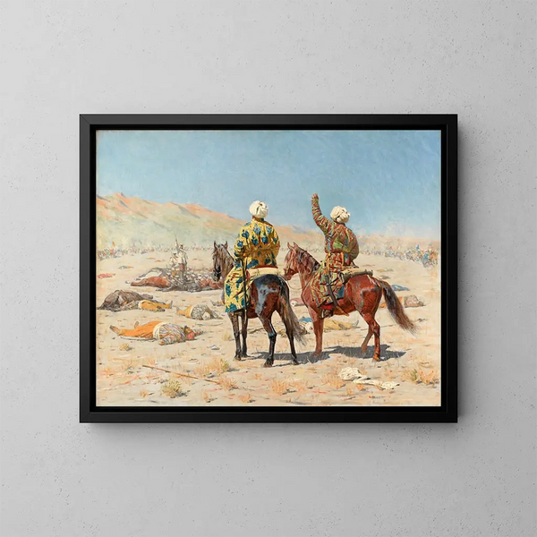 Om krigen - Vasily Vereshchagin — indrammet kunstværk på væggen