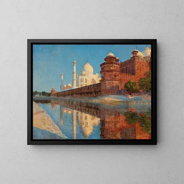 Le Taj Mahal ved skumringen - Vasily Vereshchagin — indrammet kunstværk på væggen