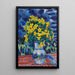 Bouquet de fleurs dans un vase bleu - Václav Špála — indrammet kunstværk på væggen
