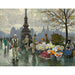 Reproduktion af maleriet af blomsterhandlere ved Queen Louise Broen i København - Paul Fischer