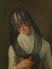 Portrait af en tilsløret dame - Venedigske skole — visning af kunstværket