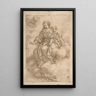 Vicente Salvador Gmez - Madonna and Child Seated on Clouds.webp