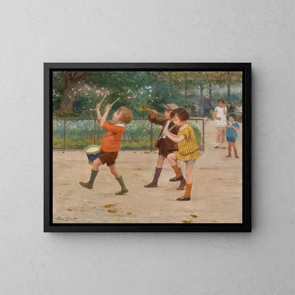 La bande des enfants - Victor Gabriel Gilbert — indrammet kunstværk på væggen