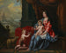 Portrait af en dame under træk af Madonnen med et barn ved hendes side, den unge Johannes Døberen - Victor Honoré Janssens — visning af kunstværket