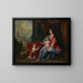 Portrait af en dame under træk af Madonnen med et barn ved hendes side, den unge Johannes Døberen - Victor Honoré Janssens — indrammet kunstværk på væggen