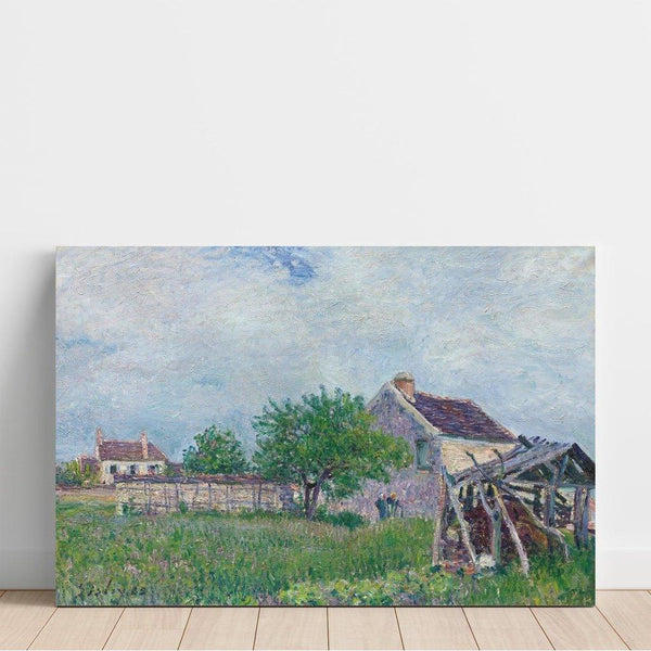 Reproduktion af maleriet af den gamle hytte ved Sablons - Alfred Sisley