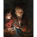 Reproduktion af maleriet af en gammel kvinde og dreng med stearinlys - Peter Paul Rubens