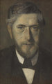 Jens Ferdinand Willumsen maleri, studie til fem portrætter - Vilhelm Hammershøi — visning af kunstværket
