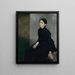 Portrait af en ung kvinde: Kunstnerens søster Anna Hammershøi - Vilhelm Hammershøi — indrammet kunstværk på væggen