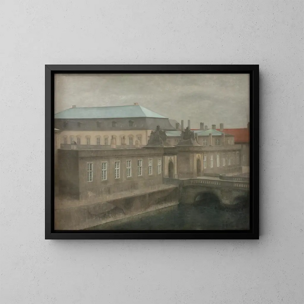Vue du palais de Christiansborg en fin d'automne - Vilhelm Hammershøi — indrammet kunstværk på væggen