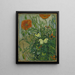 Papillons og valmuer - Vincent van Gogh — indrammet kunstværk på væggen