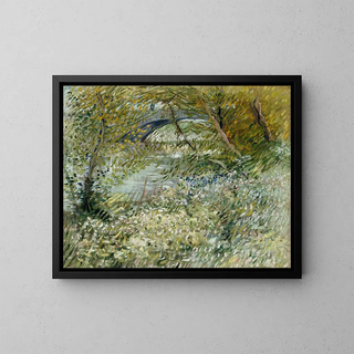 Bord de rivière au printemps - Vincent van Gogh — indrammet kunstværk på væggen