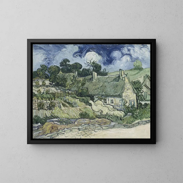 Chaumières à Cordeville - Vincent van Gogh — indrammet kunstværk på væggen
