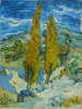 To piletræer i Alpilles nær Saint-Rémy - Vincent van Gogh — visning af kunstværket