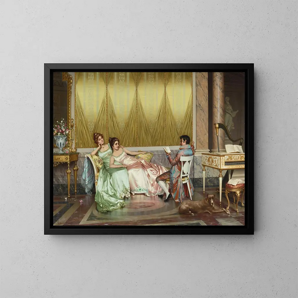 La lecture de poésie - Vittorio Reggianini — indrammet kunstværk på væggen