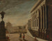 et fantasifuldt romersk maleri med udsigt over Château Saint-Ange - Viviano Codazzi — visning af kunstværket