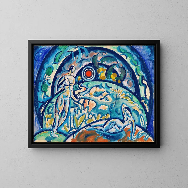 Adam og Eva - Vladimir Baranov-Rossiné — indrammet kunstværk på væggen