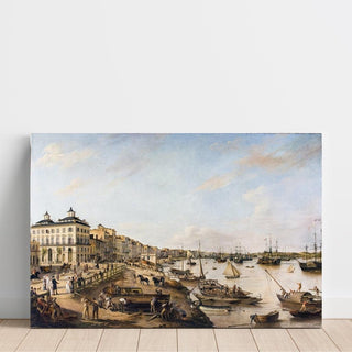 Vue d'une partie du port et des quais de Bordeaux par Pierre Lacour | Reproduction Tableau Décoration murale affiche copie