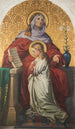 Sainte Anne med Maria i bøn - W. Geraedts — indrammet kunstværk på væggen
