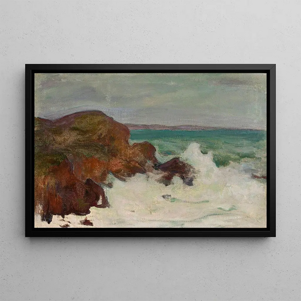 Wadysaw lewiski - Waves in a rocky bay.webp