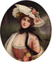 Portrait af en skønhed, der holder roser - Richard Wagner — visning af kunstværket