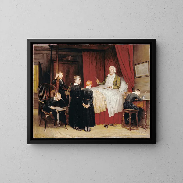 Leçons d'autrefois au Dulwich College - Walter Charles Horsley — indrammet kunstværk på væggen