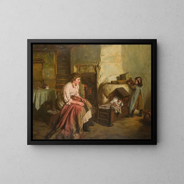 Maternitet - Walter Langley — indrammet kunstværk på væggen
