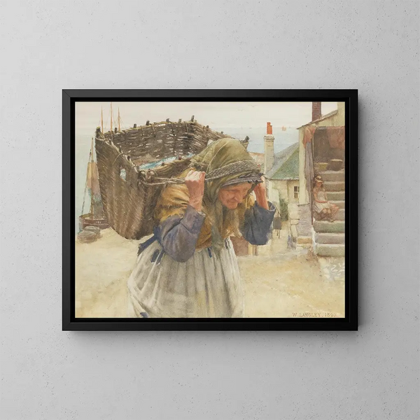 La femme de pêcheur - Walter Langley — indrammet kunstværk på væggen
