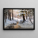 sneklædt skovlandskab - Walter Moras — indrammet kunstværk på væggen