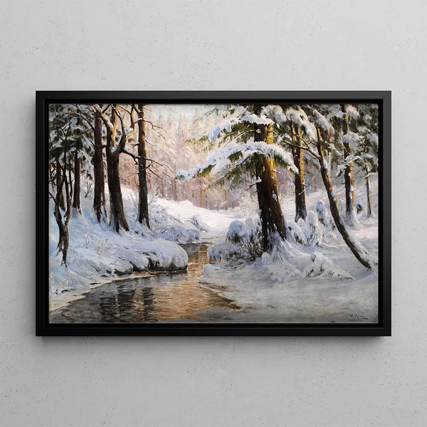 Walter Moras - Verschneite Waldlandschaft.webp