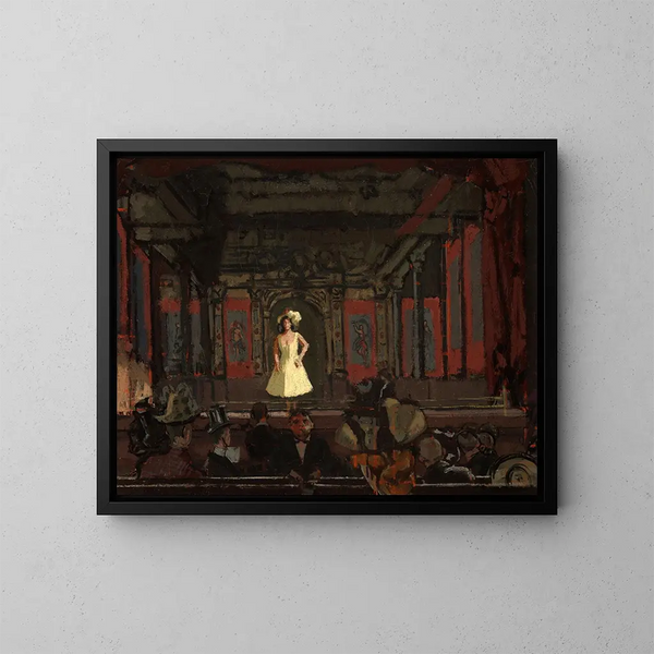 maleriet Le Palais des Variétés de Hungerford, deuxième tour de Katie Lawrence - Walter Richard Sickert — indrammet kunstværk på væggen