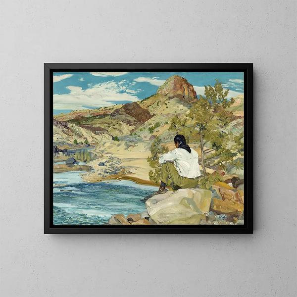 Sur le Rio Grande - Walter Ufer — indrammet kunstværk på væggen