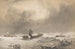 Traîneaux i en frisk brise, der lige passerer over den ujævne is - Walter William May — visning af kunstværket