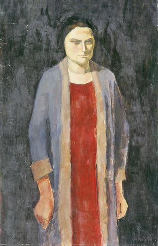 Walther Gamerith - Dame mit blauem Mantel.webp