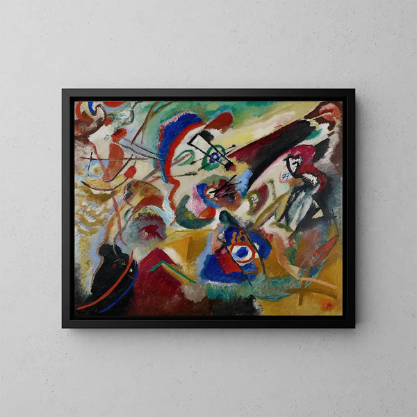 Fragment 2 for Composition VII - Wassily Kandinsky — indrammet kunstværk på væggen