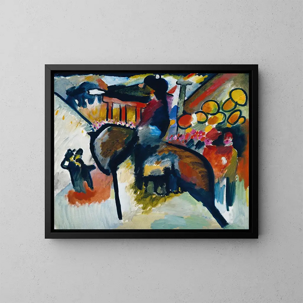 Impression IV: Gendarme - Wassily Kandinsky — indrammet kunstværk på væggen