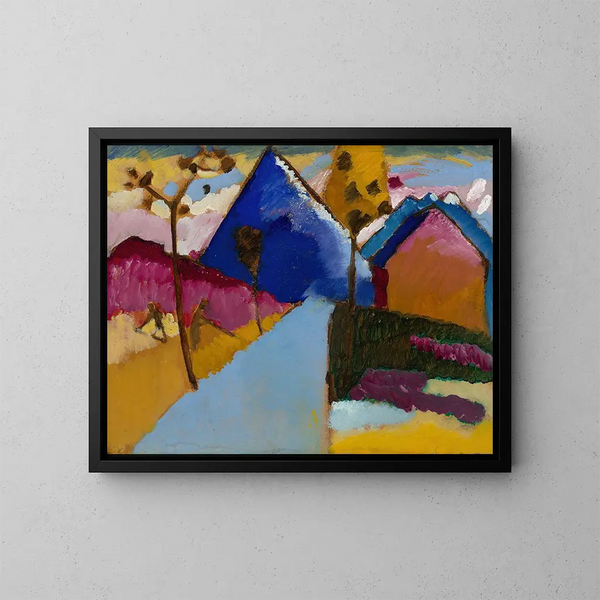 Rue droite de Kochel - Wassily Kandinsky — indrammet kunstværk på væggen