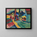 Landskabsmaleri med to popler - Wassily Kandinsky — indrammet kunstværk på væggen