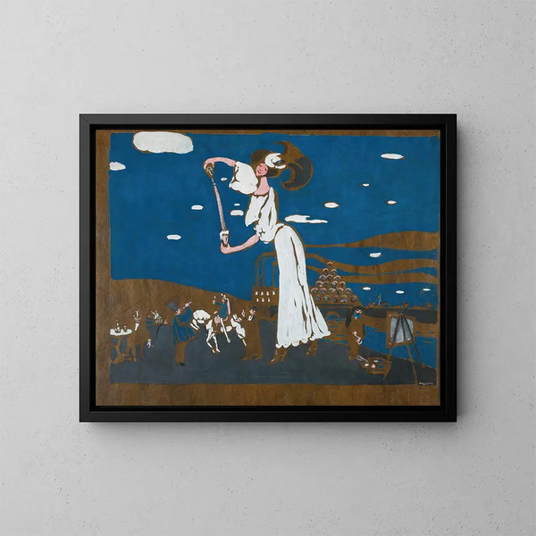 Skitse til en plakat for en fransk bryggeri - Wassily Kandinsky — indrammet kunstværk på væggen