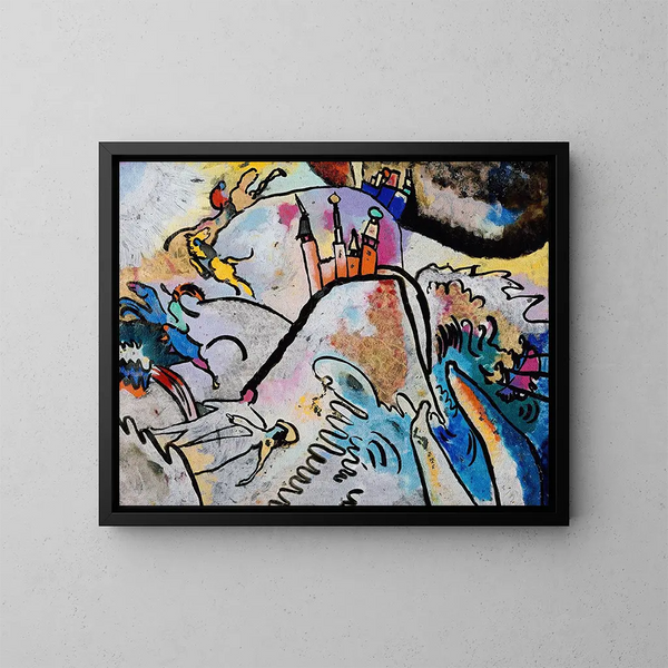 med solen - Wassily Kandinsky — indrammet kunstværk på væggen